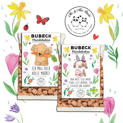 Glutenfreie Osterkekse von MR. & MRS. PANDA & BUBECK – mit Möhren gebacken, ohne Zucker, ideal als liebevolles Mitbringsel für Hunde zu Ostern.